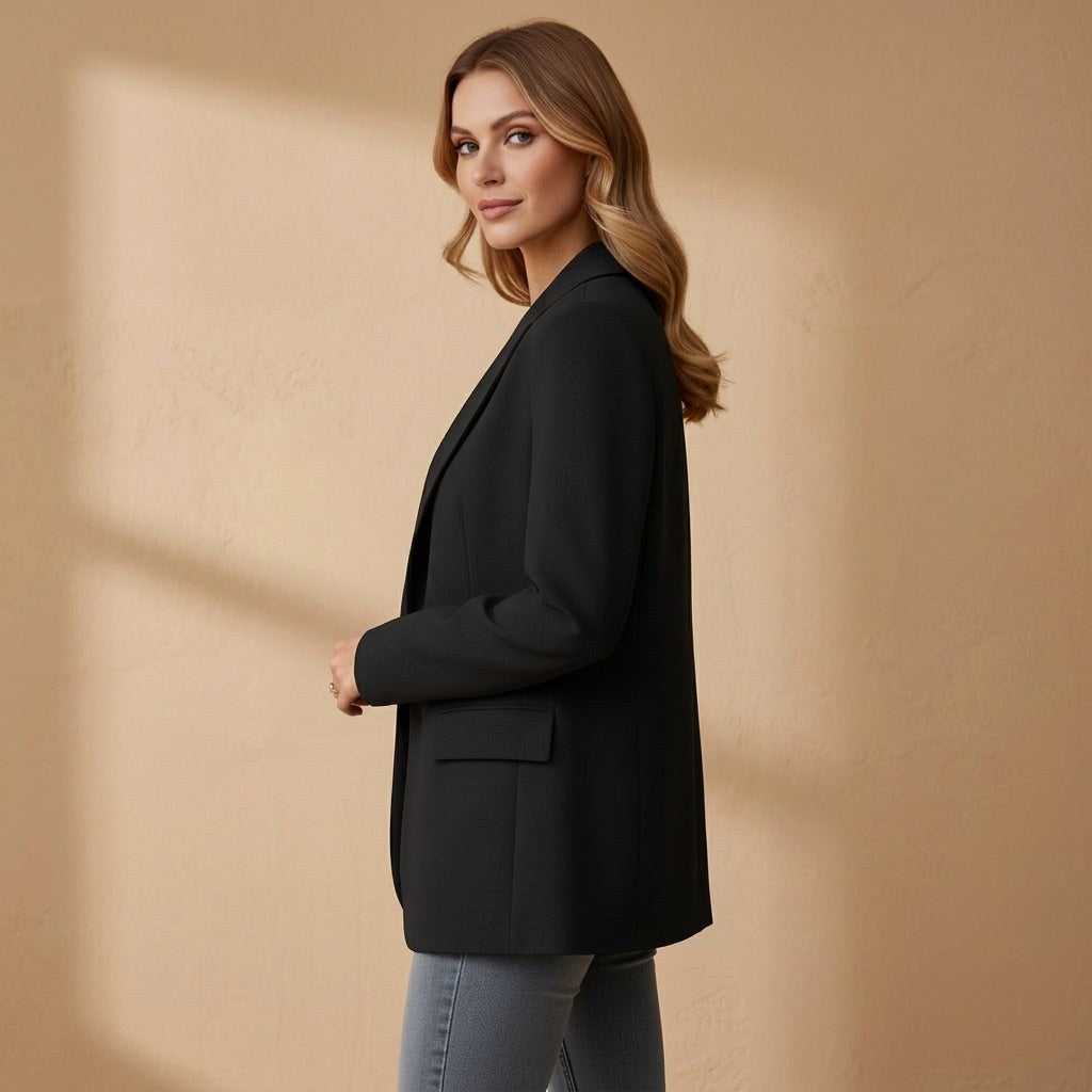 Gabrielle | Damen tailliert geschnittener Baumwollmix-Blazer, elegante Jacke mit Reverskragen | Nomadnts | Nomadnts