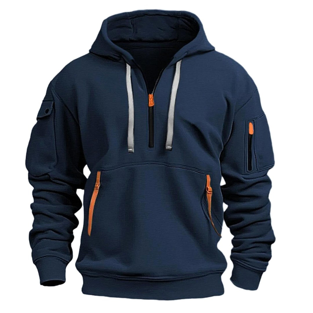 Gareth | Herren Freizeit-Hoodie mit Reißverschlusstaschen, lockerer Kapuzenpullover | Nomadnts | Nomadnts