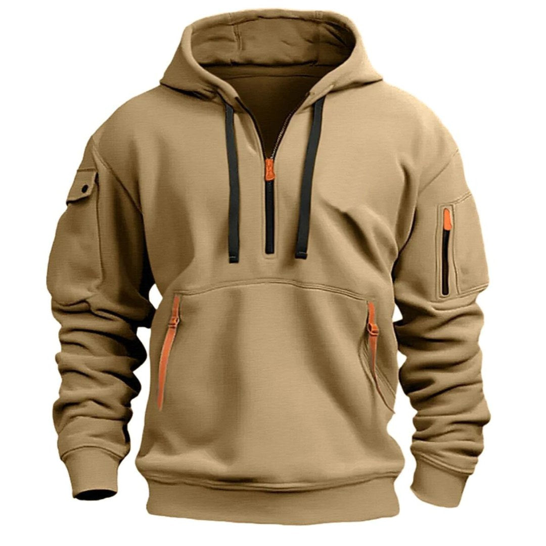 Gareth | Herren Freizeit-Hoodie mit Reißverschlusstaschen, lockerer Kapuzenpullover | Nomadnts | Nomadnts