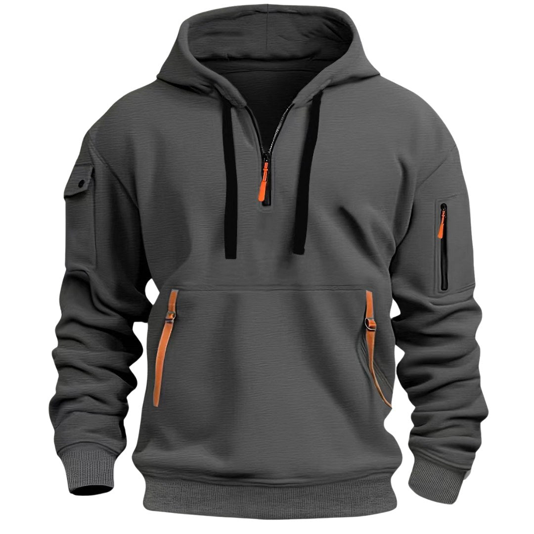 Gareth | Herren Freizeit-Hoodie mit Reißverschlusstaschen, lockerer Kapuzenpullover | Nomadnts | Nomadnts
