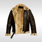 Garrett | Herren-Lederjacke mit Lammfellfutter, warmer Mantel im Fliegerstil | Nomadnts