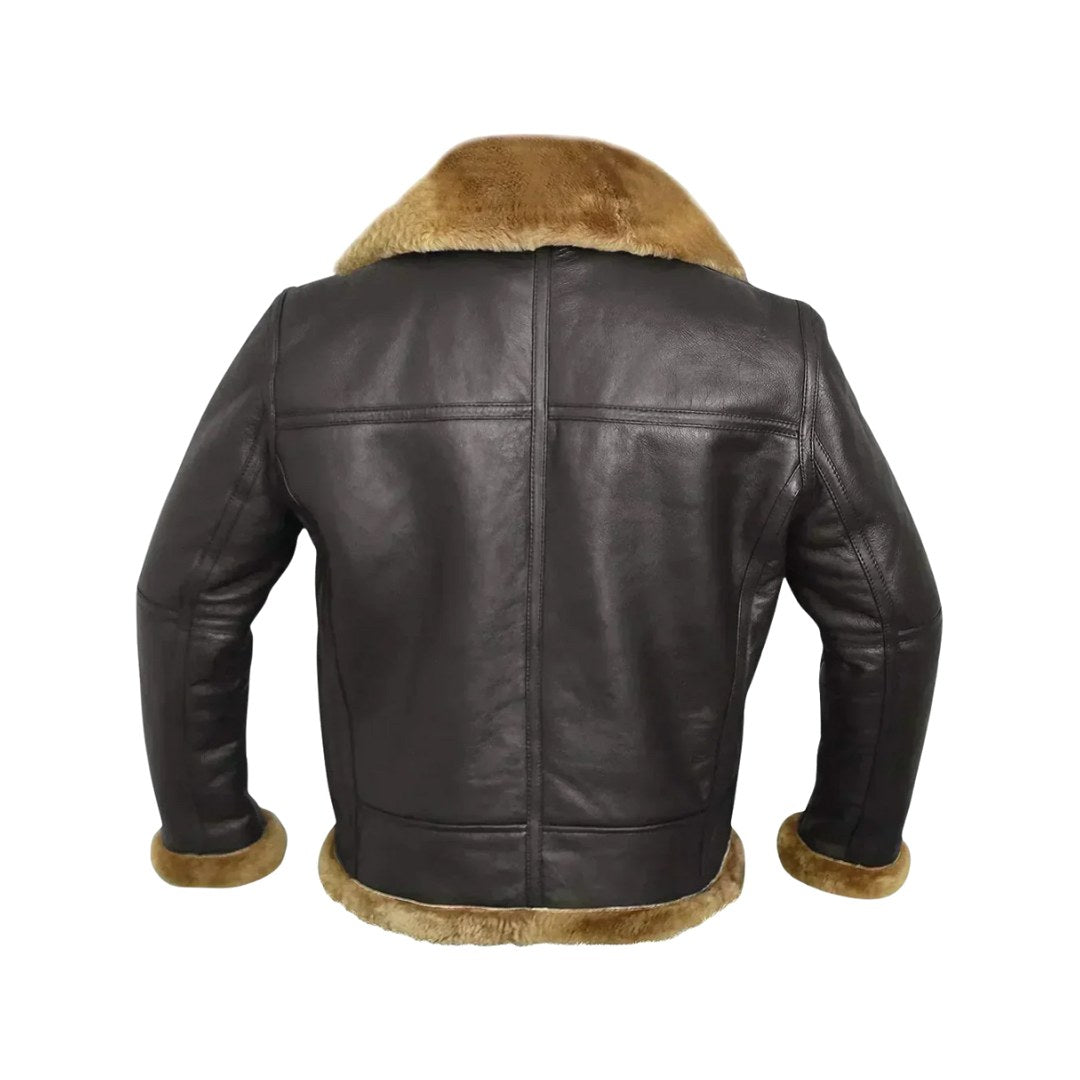 Garrett | Herren-Lederjacke mit Lammfellfutter, warmer Mantel im Fliegerstil | Nomadnts