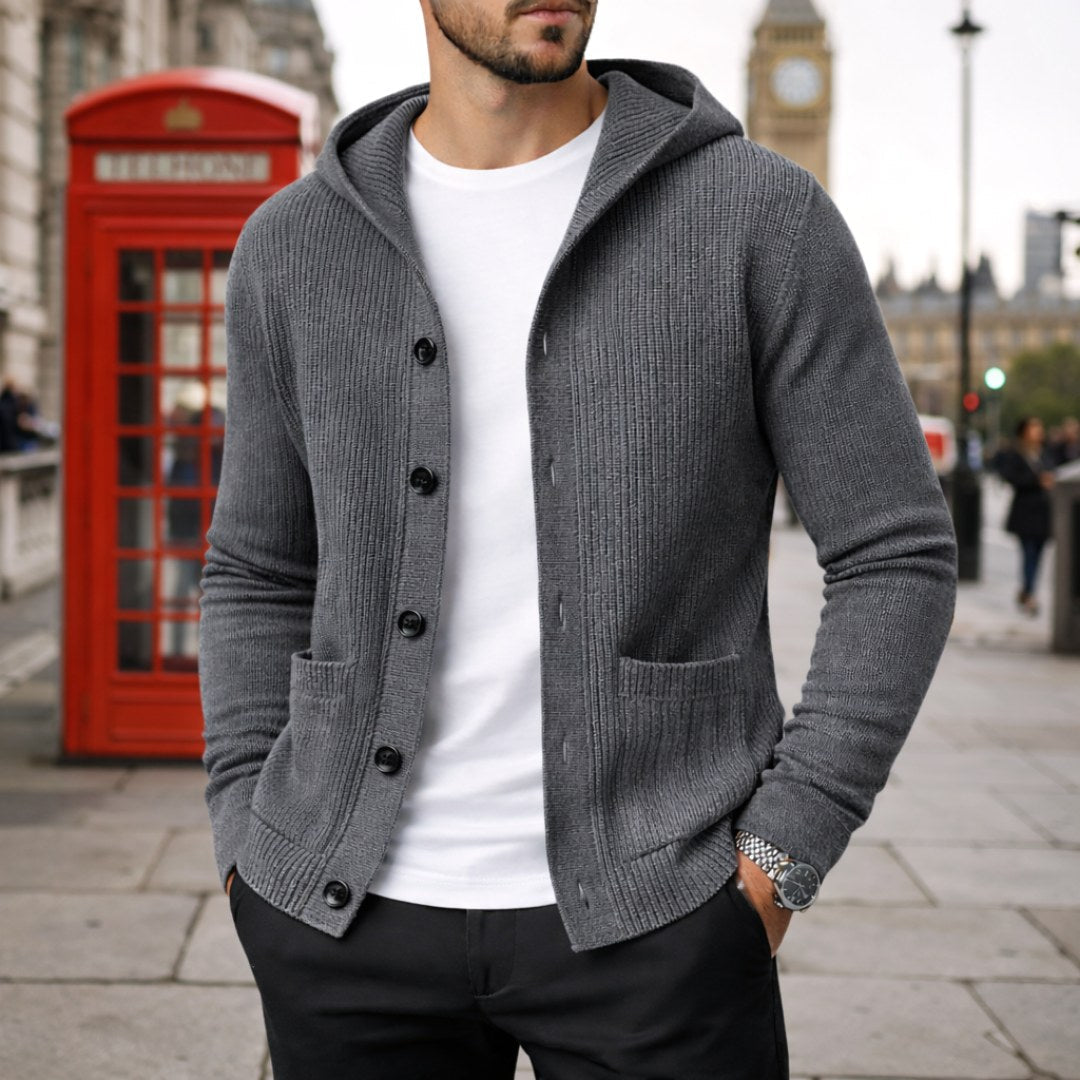 Gavin | Strickjacke für Herren, weiche Strickjacke für den Alltag | Nomadnts | Grau