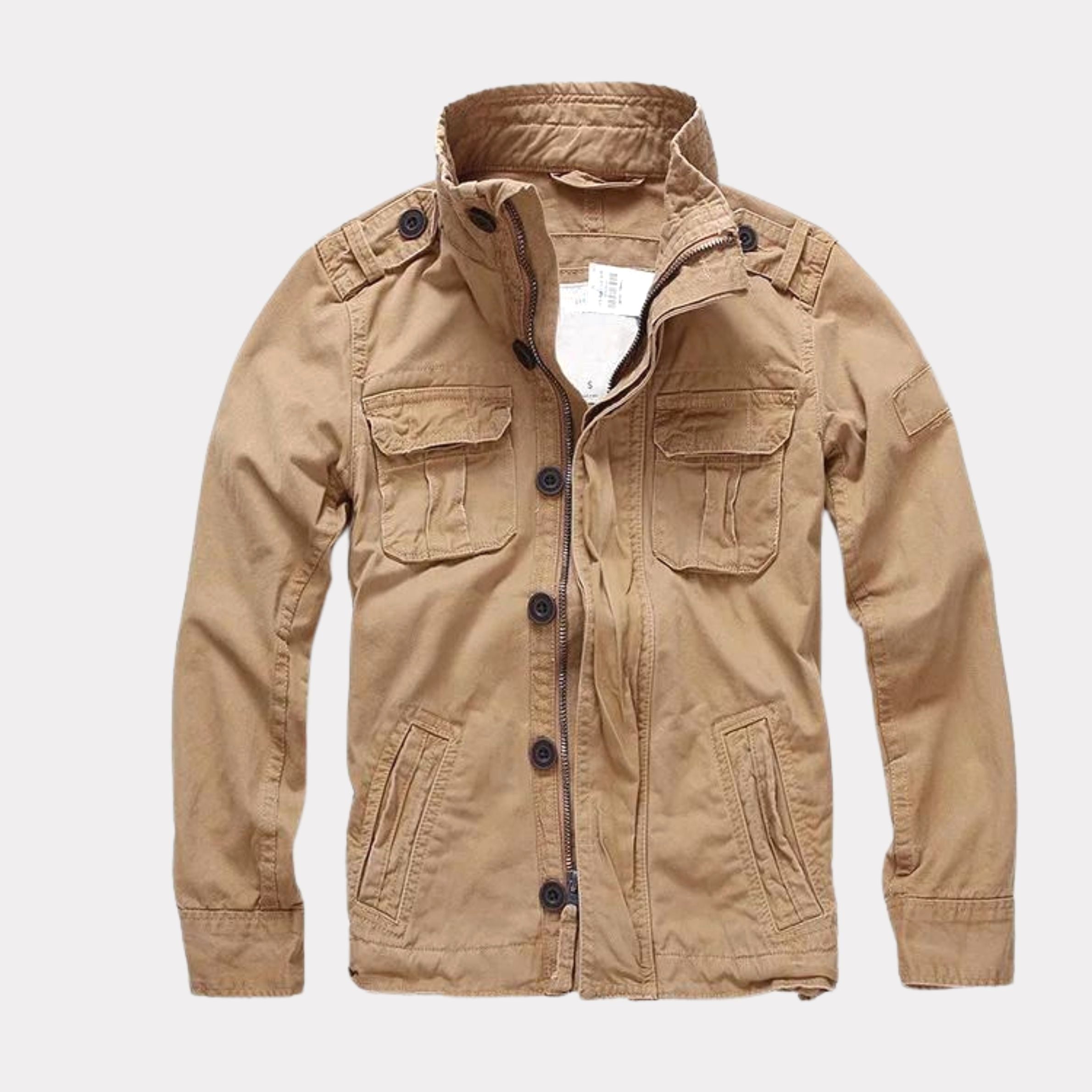 Georg | Herren-Denimjacke im Armee-Stil, Utility-Look Herbstjacke | Nomad NTS | Khaki