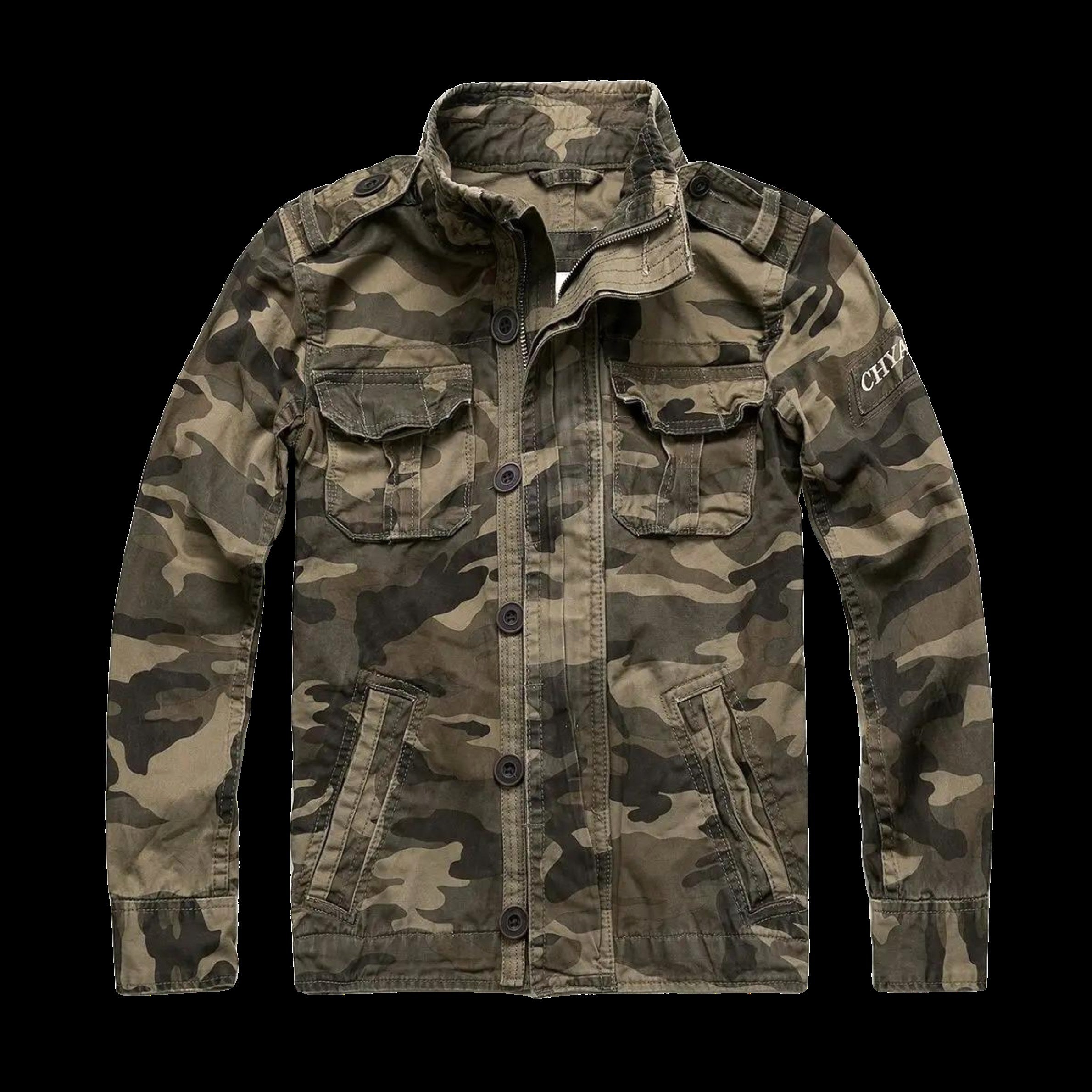 Georg | Herren-Denimjacke im Armee-Stil, Utility-Look Herbstjacke | Nomad NTS | Braun