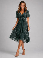 Georgia | Damen Midikleid mit V-Ausschnitt und fließender Silhouette, Kleid für Hochzeitsgäste | Nomadnts | Nomadnts