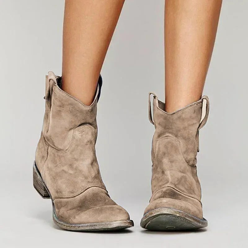 Georgia | Damen Vintage-Cowboy-Stiefeletten, Western-inspirierter Stil | Nomadnts | Brown