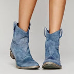 Georgia | Damen Vintage-Cowboy-Stiefeletten, Western-inspirierter Stil | Nomadnts | Blue