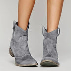 Georgia | Damen Vintage-Cowboy-Stiefeletten, Western-inspirierter Stil | Nomadnts | Grey