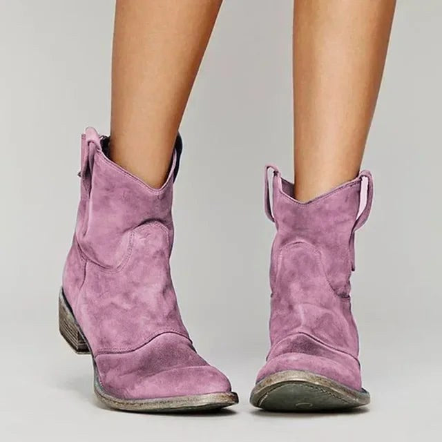 Georgia | Damen Vintage-Cowboy-Stiefeletten, Western-inspirierter Stil | Nomadnts | Pink