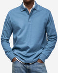 Gerhard | Klassisches Langarm-Poloshirt, Elegantes Herren-Poloshirt | Nomad NTS | Hellblau