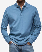 Gerhard | Klassisches Langarm-Poloshirt, Elegantes Herren-Poloshirt | Nomad NTS | Hellblau