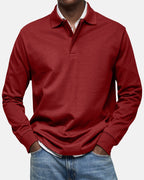 Gerhard | Klassisches Langarm-Poloshirt, Elegantes Herren-Poloshirt | Nomad NTS | Rot