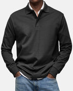 Gerhard | Klassisches Langarm-Poloshirt, Elegantes Herren-Poloshirt | Nomad NTS | Schwarz
