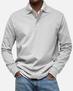 Gerhard | Klassisches Langarm-Poloshirt, Elegantes Herren-Poloshirt | Nomad NTS | Weiß