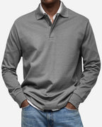 Gerhard | Klassisches Langarm-Poloshirt, Elegantes Herren-Poloshirt | Nomad NTS | Grau