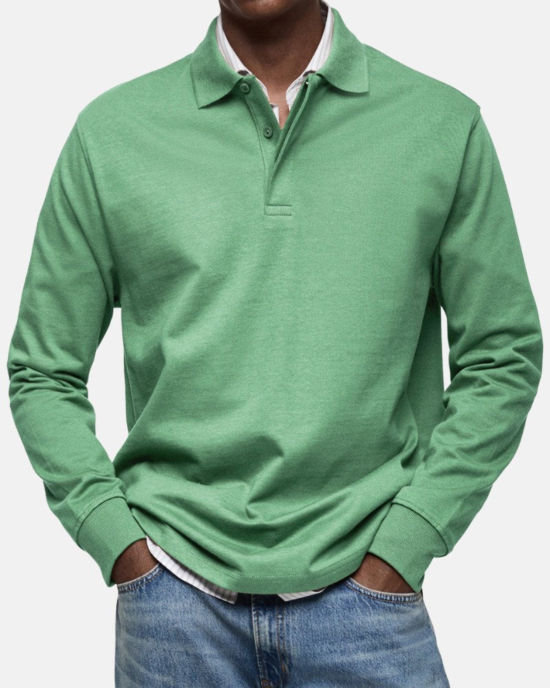 Gerhard | Klassisches Langarm-Poloshirt, Elegantes Herren-Poloshirt | Nomad NTS | Grün