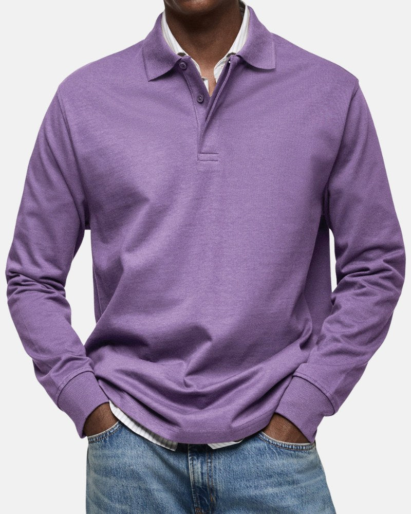 Gerhard | Klassisches Langarm-Poloshirt, Elegantes Herren-Poloshirt | Nomad NTS | Violett