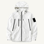 Graham | Leichte, wasserdichte Herren-Regenjacke mit Kapuze, winddichte Herbstjacke | Nomadnts | Weiß