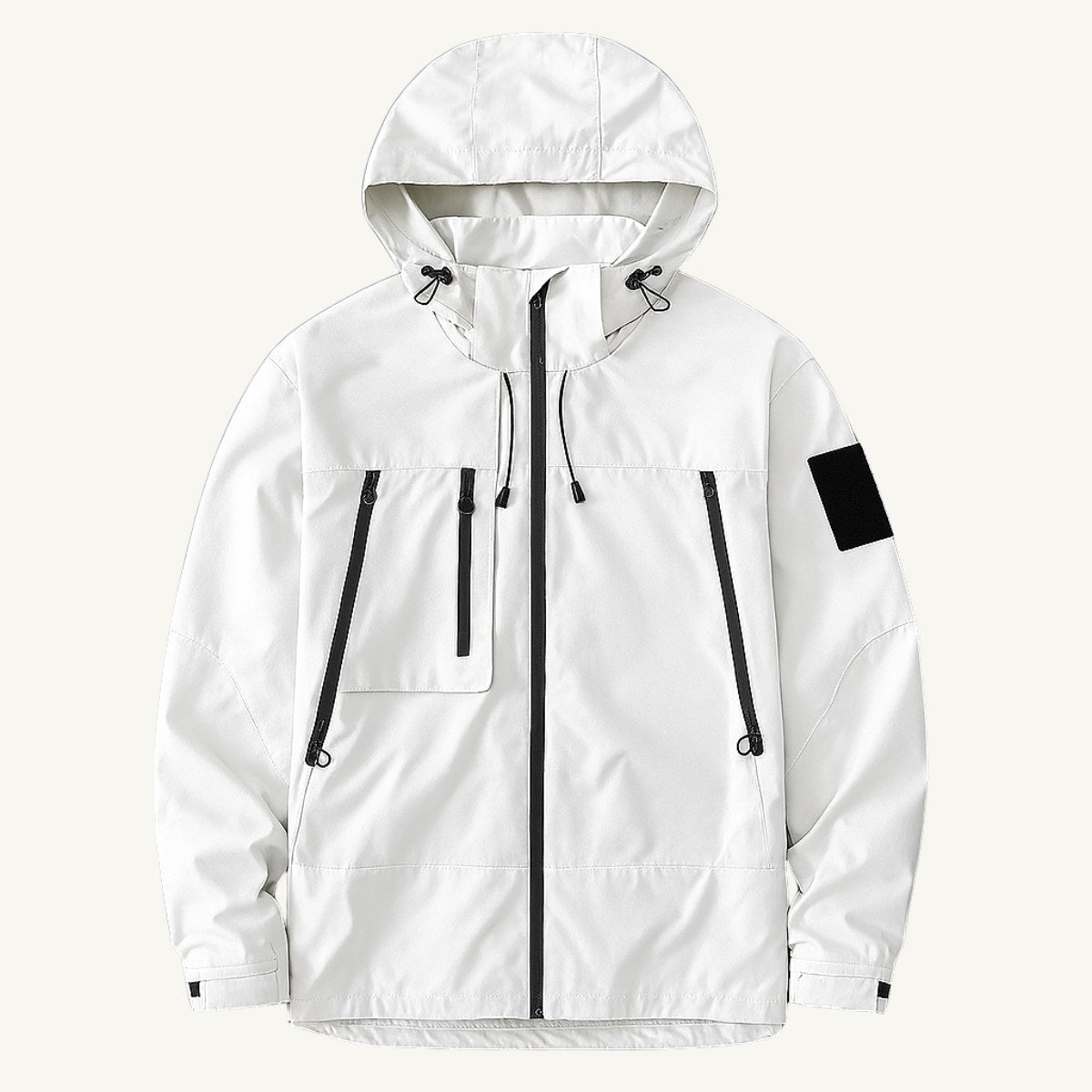 Graham | Leichte, wasserdichte Herren-Regenjacke mit Kapuze, winddichte Herbstjacke | Nomadnts | Weiß