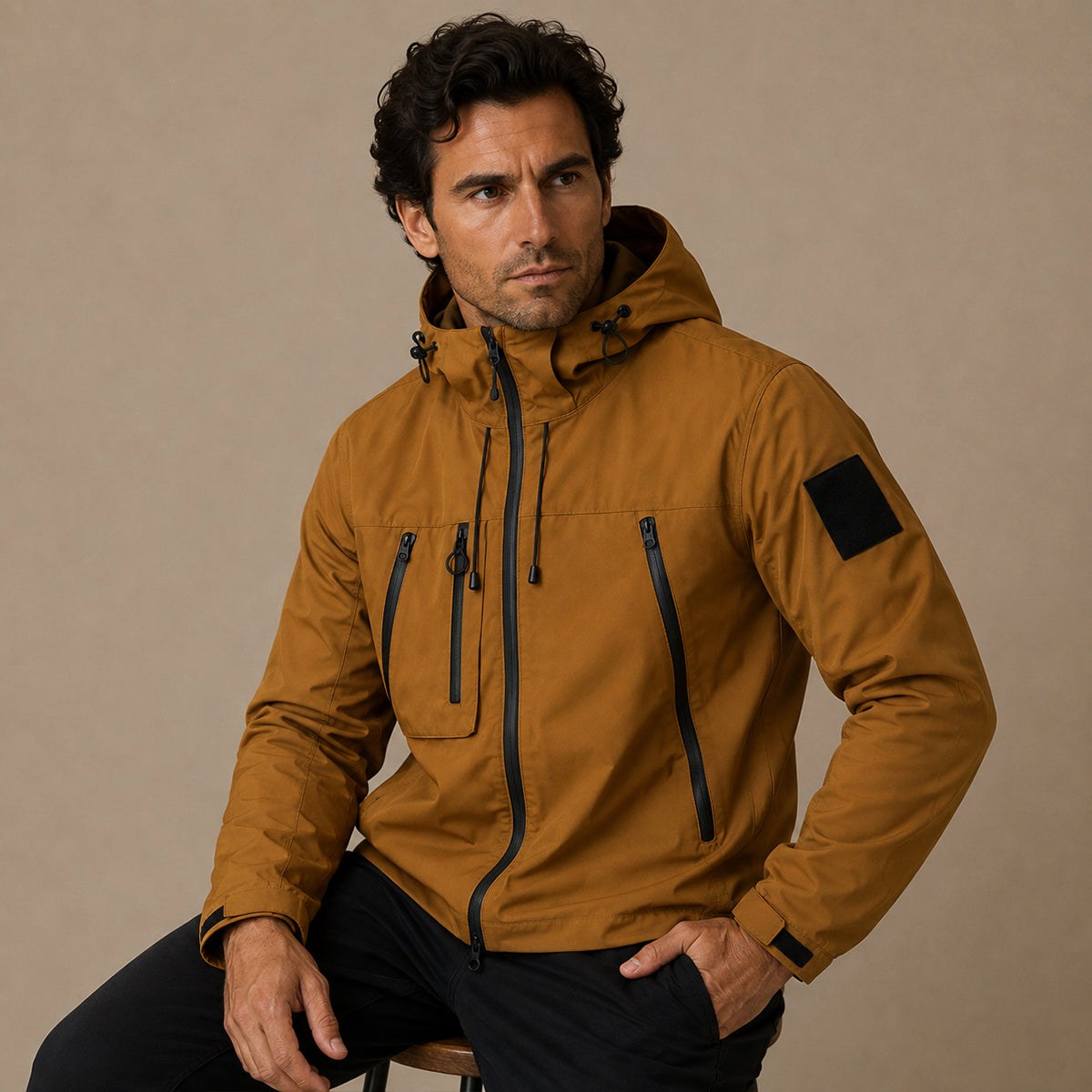 Graham | Leichte, wasserdichte Herren-Regenjacke mit Kapuze, winddichte Herbstjacke | Nomadnts