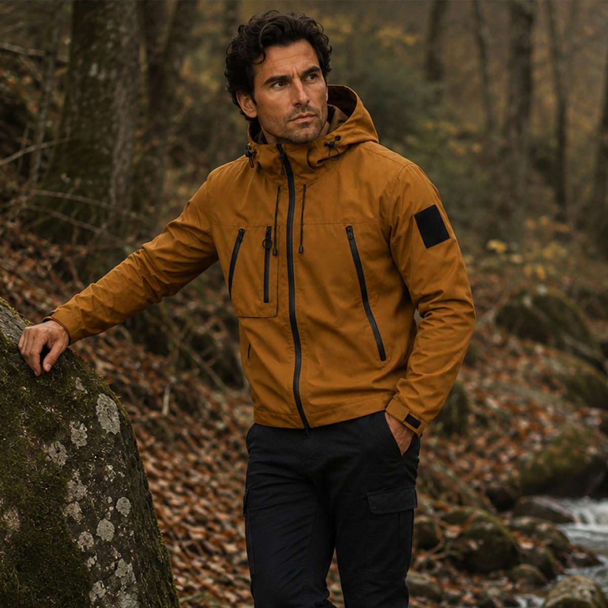 Graham | Leichte, wasserdichte Herren-Regenjacke mit Kapuze, winddichte Herbstjacke | Nomadnts