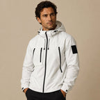 Graham | Leichte, wasserdichte Herren-Regenjacke mit Kapuze, winddichte Herbstjacke | Nomadnts | Schwarz