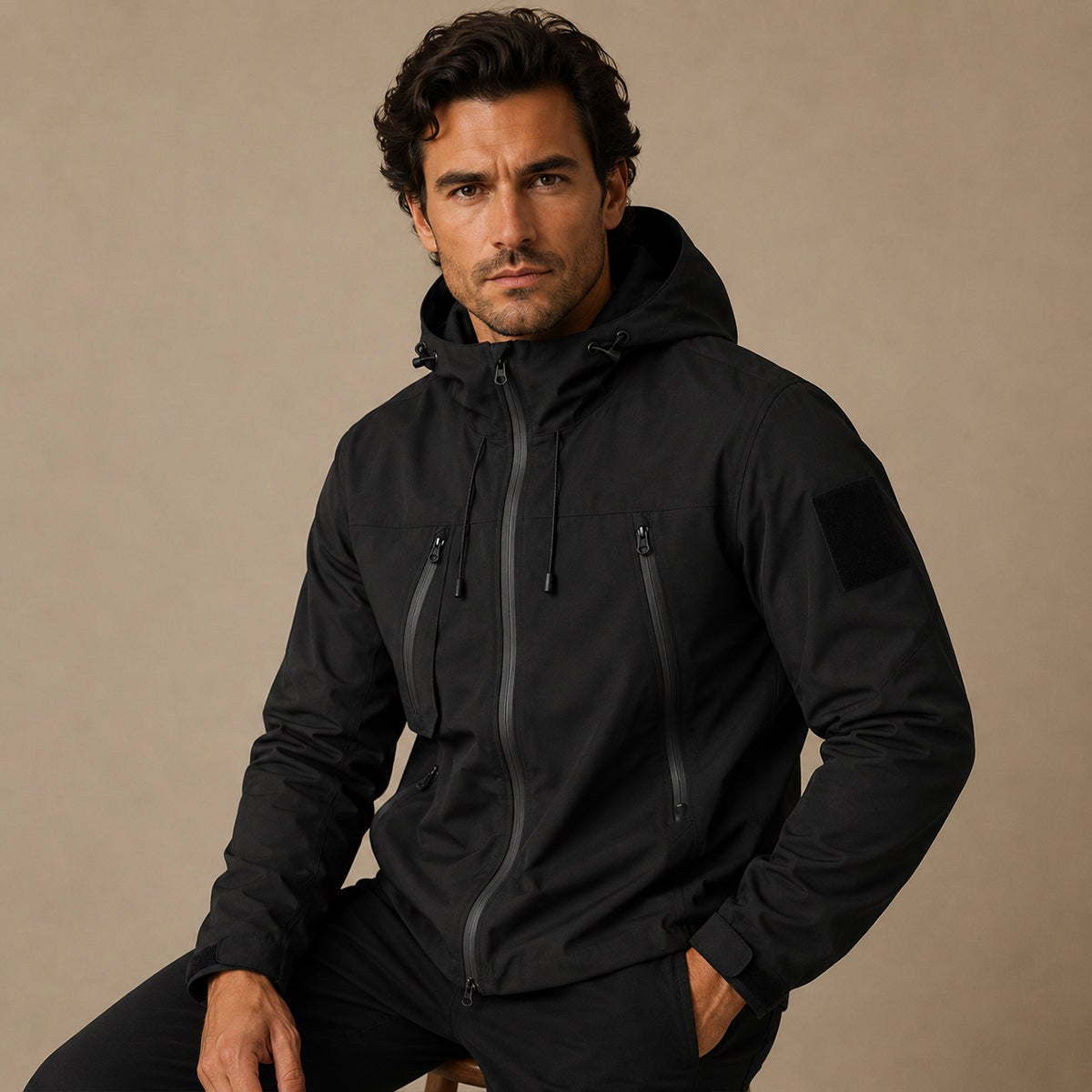 Graham | Leichte, wasserdichte Herren-Regenjacke mit Kapuze, winddichte Herbstjacke | Nomadnts