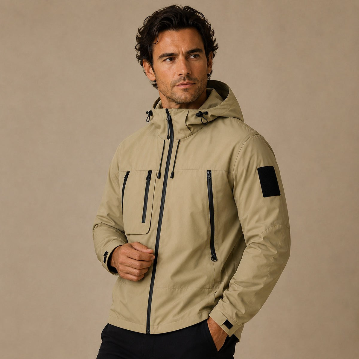 Graham | Leichte, wasserdichte Herren-Regenjacke mit Kapuze, winddichte Herbstjacke | Nomadnts