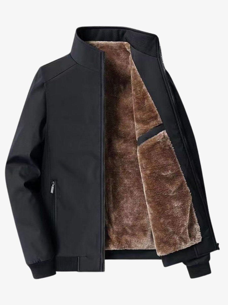 Grant | Wasserdichte Herrenjacke mit Thermofleece-Futter, eleganter Herbstmantel | Nomadnts | Schwarz