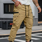 Gregor | Herren-Cargo-Jogginghose mit Stretch, Moderne Freizeithose | Nomad NTS | Khaki