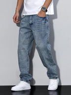 Grzegorz | Herrenhose aus Baumwollmischung in Unifarbe, Lockerer Schnitt Jeans | Nomad NTS