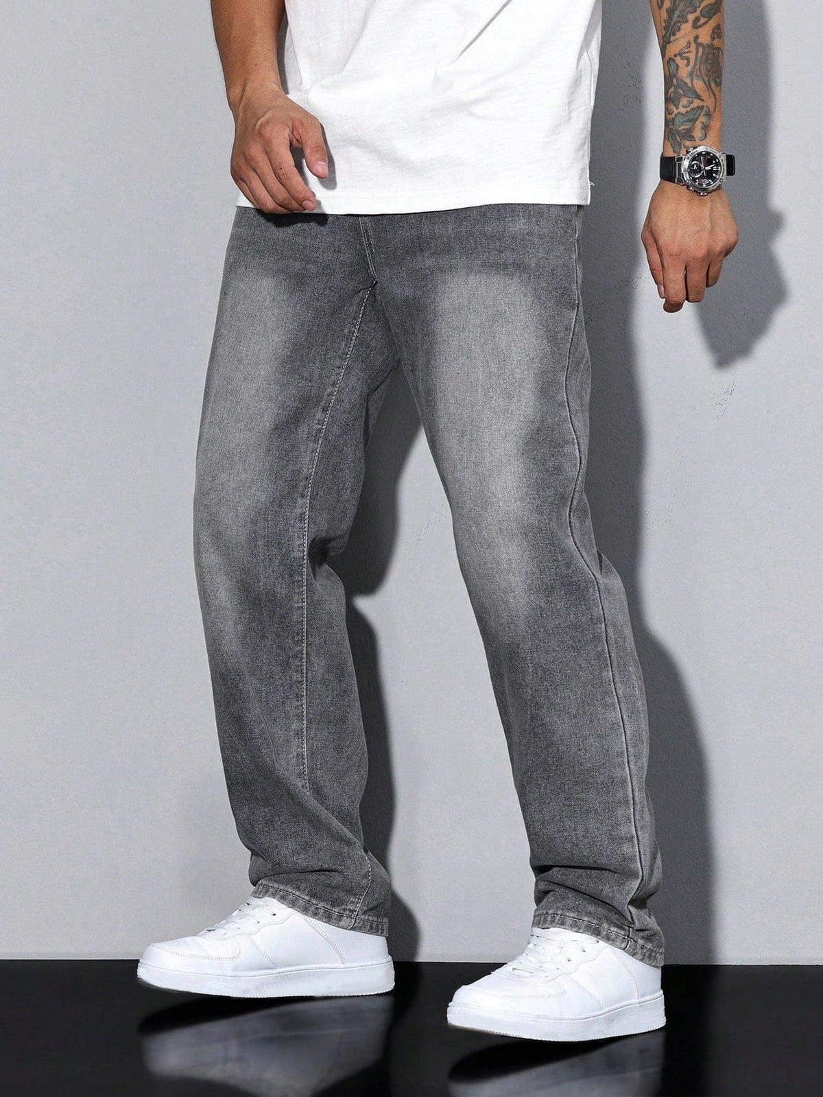 Grzegorz | Herrenhose aus Baumwollmischung in Unifarbe, Lockerer Schnitt Jeans | Nomad NTS