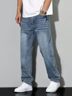 Grzegorz | Herrenhose aus Baumwollmischung in Unifarbe, Lockerer Schnitt Jeans | Nomad NTS