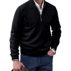 Gustav | Herren Strickpullover mit Reißverschluss und Stehkragen, Langarm Pullover | Nomad NTS