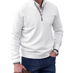 Gustav | Herren Strickpullover mit Reißverschluss und Stehkragen, Langarm Pullover | Nomad NTS | Green