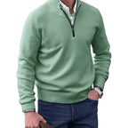 Gustav | Herren Strickpullover mit Reißverschluss und Stehkragen, Langarm Pullover | Nomad NTS | Red