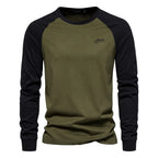 Hannes | Herren-Langarmshirt mit Kontrastmotiv, Sportives Langarmshirt | Nomad NTS | Groen