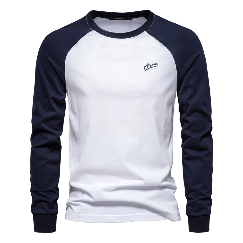 Hannes | Herren-Langarmshirt mit Kontrastmotiv, Sportives Langarmshirt | Nomad NTS | Wit