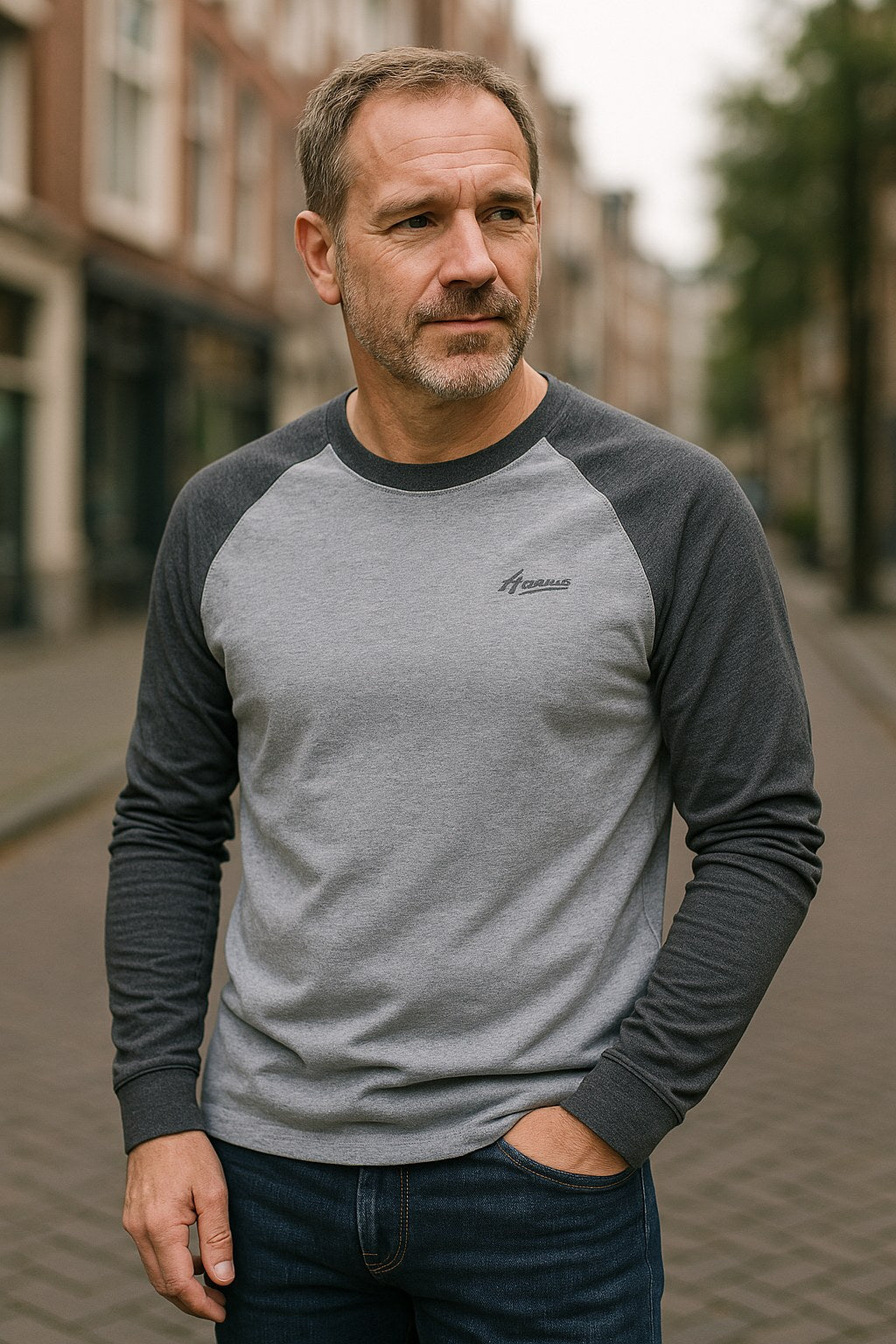 Hannes | Herren-Langarmshirt mit Kontrastmotiv, Sportives Langarmshirt | Nomad NTS