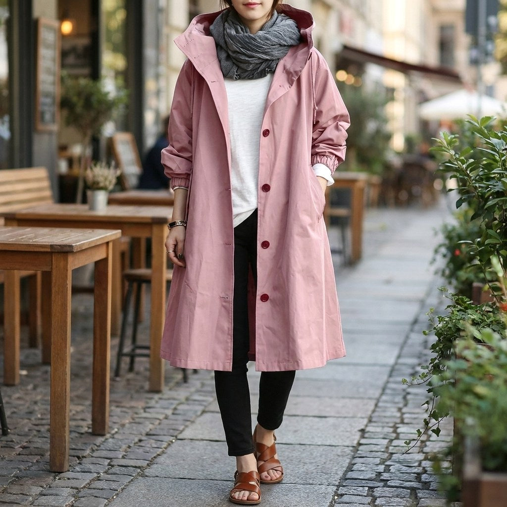 Harriet | Damen locker geschnittene wasserdichte Jacke, Regenmantel mit Kapuze | Nomadnts | Nomadnts
