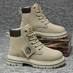 Harry | Herren Leder-Schnürstiefel, hohe Baustiefel | Nomadnts | Gray