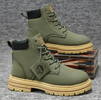 Harry | Herren Leder-Schnürstiefel, hohe Baustiefel | Nomadnts | Green