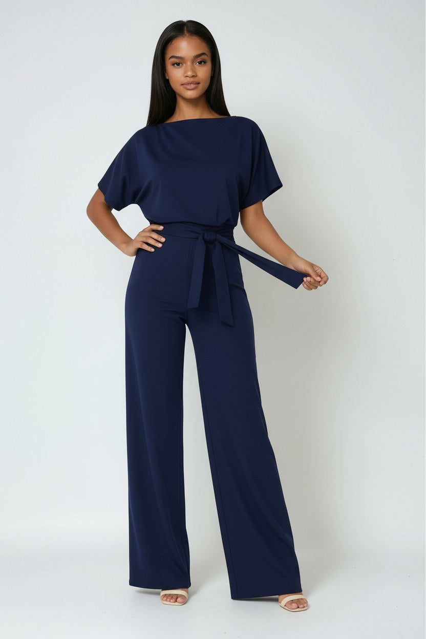 Heike | Damen-Jumpsuit mit weitem Bein und Taillenband, eleganter Einteiler | Nomad NTS