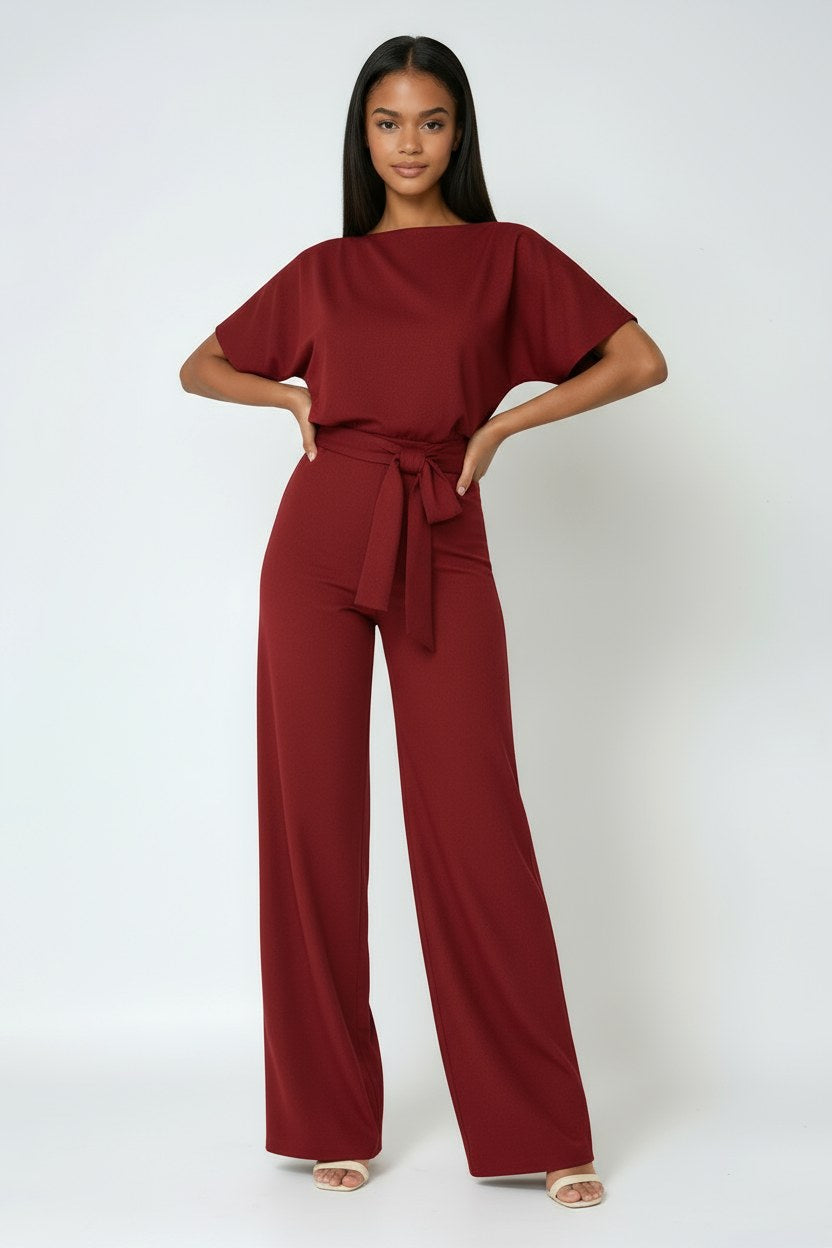 Heike | Damen-Jumpsuit mit weitem Bein und Taillenband, eleganter Einteiler | Nomad NTS
