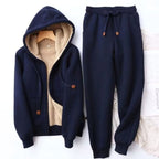 Helena | Damen-Fleece-Futter-Hoodie-Jogger-Trainingsanzug, Wärmeset aus Kapuzenpullover und Jogginghose | Nomad NTS | Blue