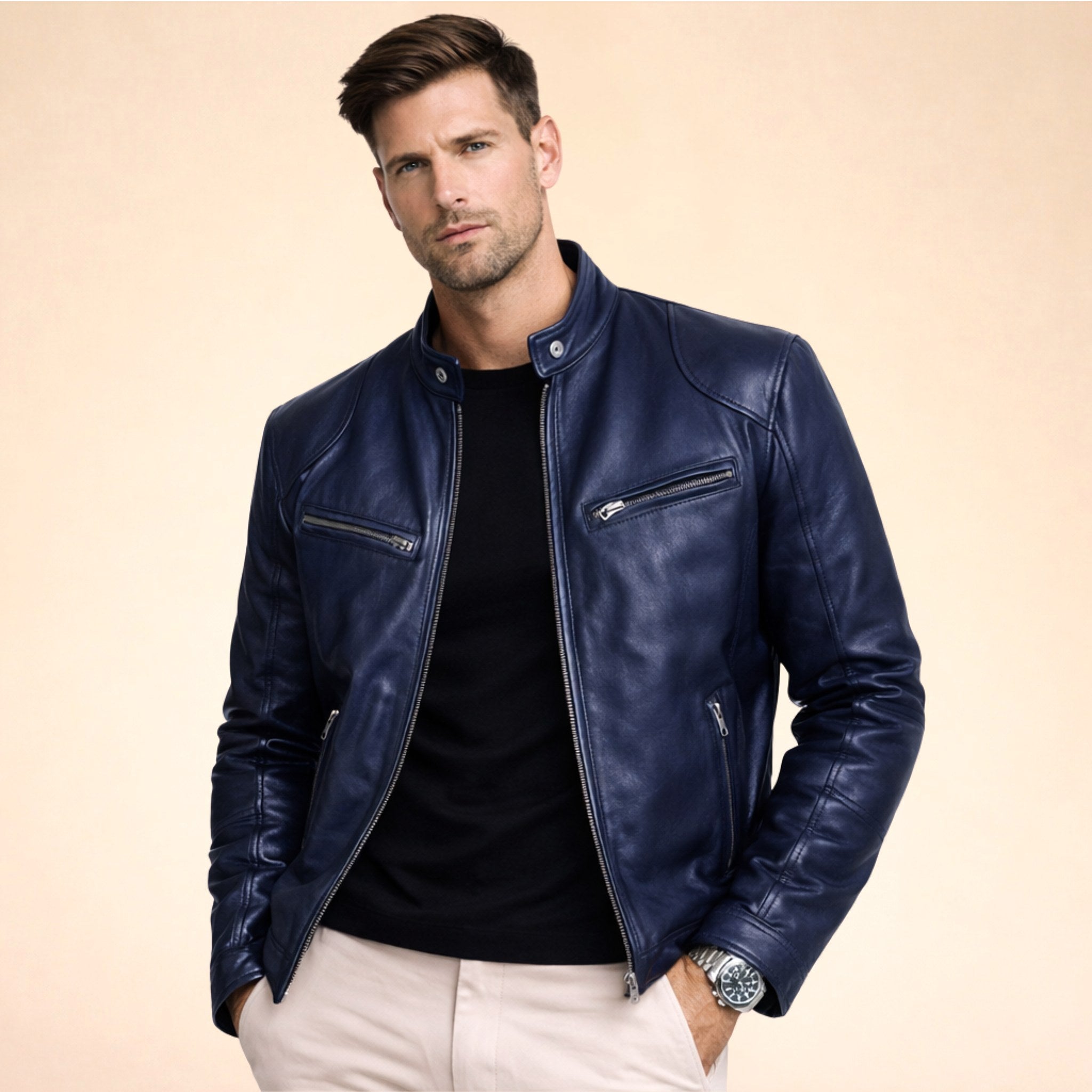 Henrik | Herrenjacke mit modernem Design, elegante Jacke für jeden Anlass | Nomad NTS | Blue