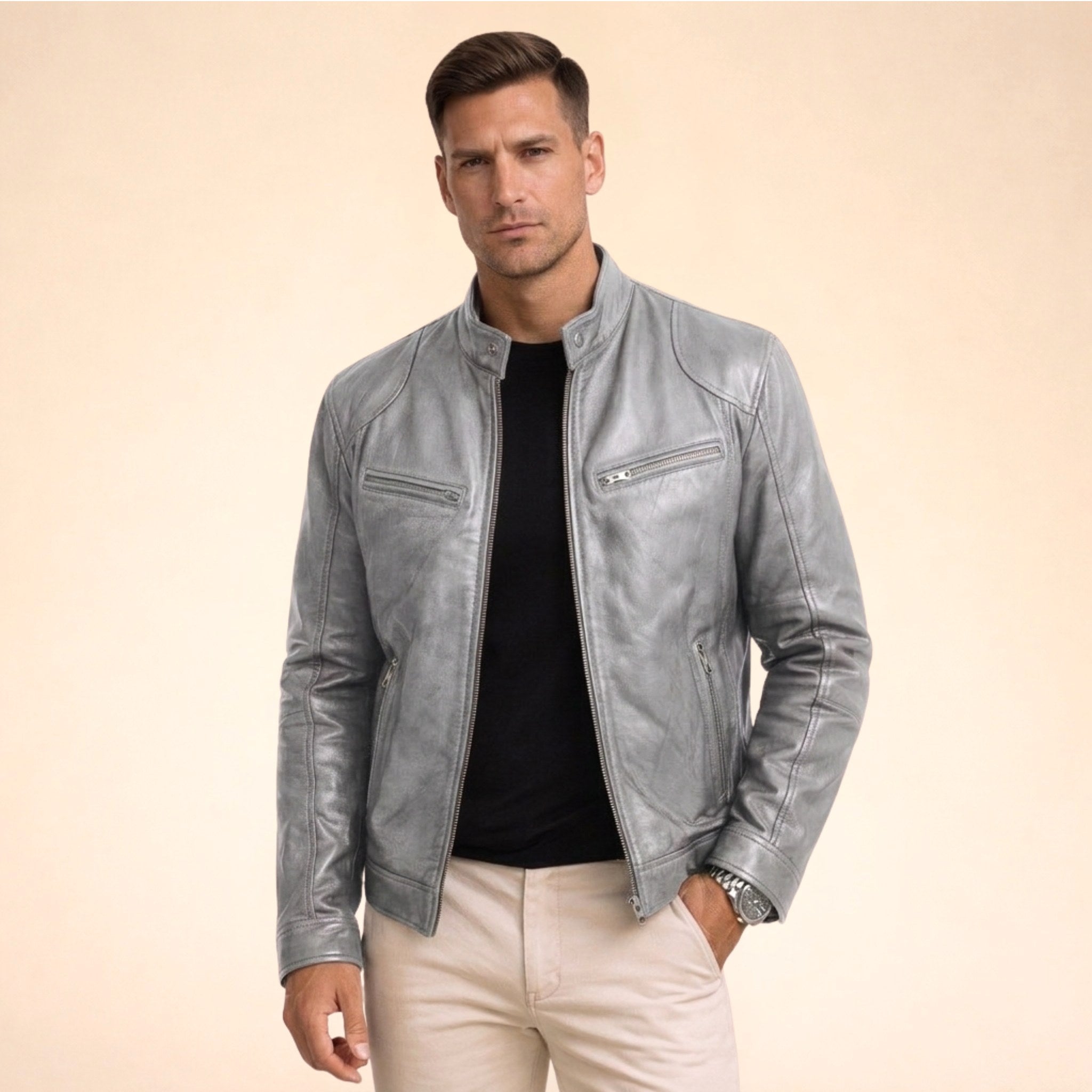 Henrik | Herrenjacke mit modernem Design, elegante Jacke für jeden Anlass | Nomad NTS | White