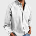 Henry | Herren tailliert geschnittenes Baumwollhemd, elegantes Alltagshemd | Nomadnts | White