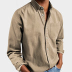 Henry | Herren tailliert geschnittenes Baumwollhemd, elegantes Alltagshemd | Nomadnts | Khaki